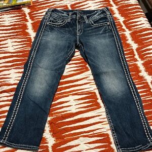 Stylish Blue Denim Jean Capri